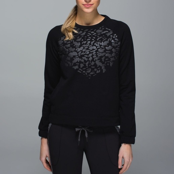 lululemon athletica Tops - Lululemon Snapshot Crewneck Fleece Sweatshirt Blk